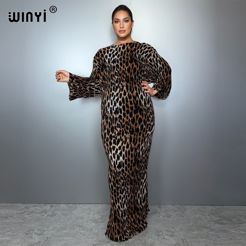 Kaftan Women Boho - WINYI Summer Pleated Elastic Loose Dress