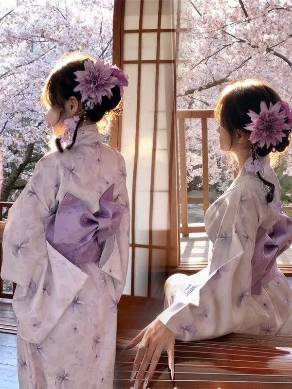 Ethnic Fashion Photography - Traditional Japanese Kimono Style Bathrobe Dress