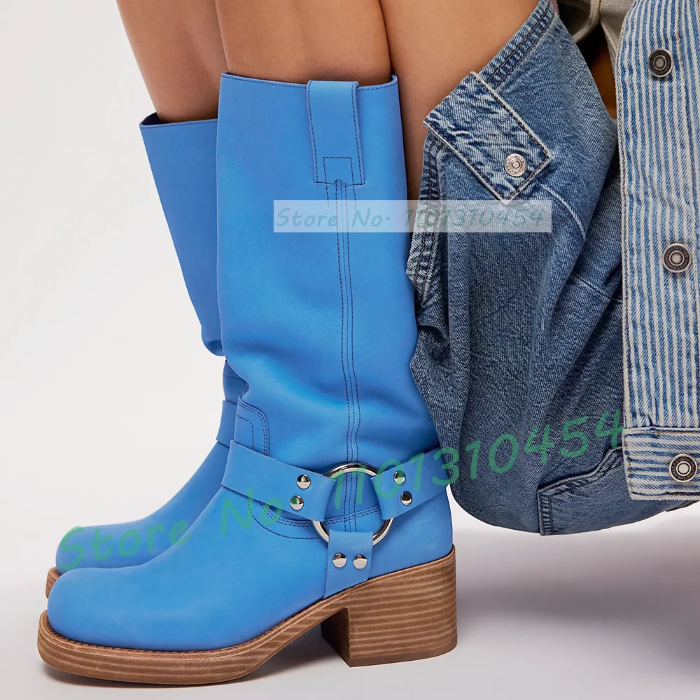Ethnic Outfit - Harness Western Knee High Boots With