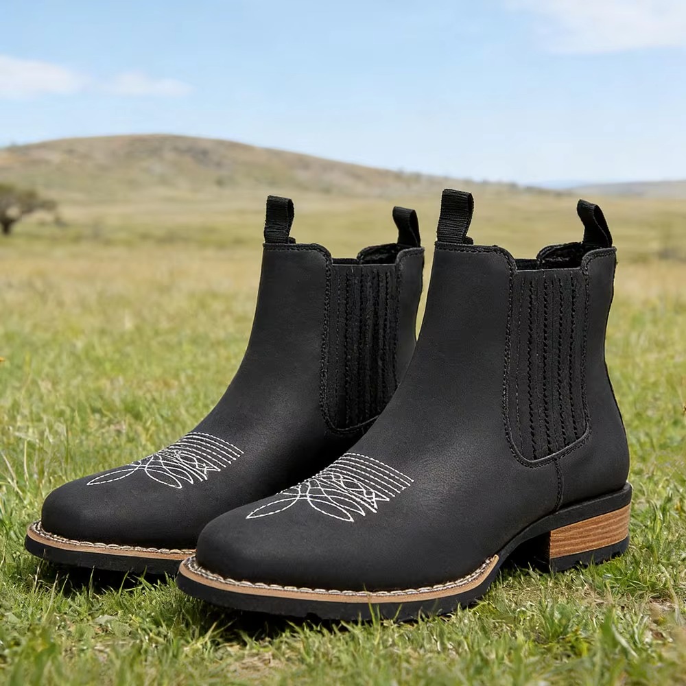 Men's Wide Toe Cowboy Boots Sl - Ethnic Fashion recension och pris