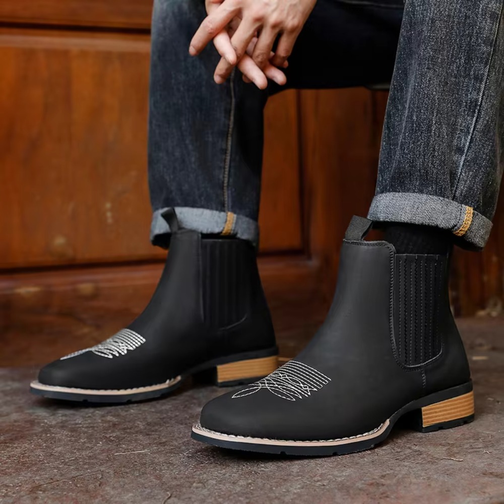 Men's Wide Toe Cowboy Boots Sl - Ethnic Fashion recension och pris