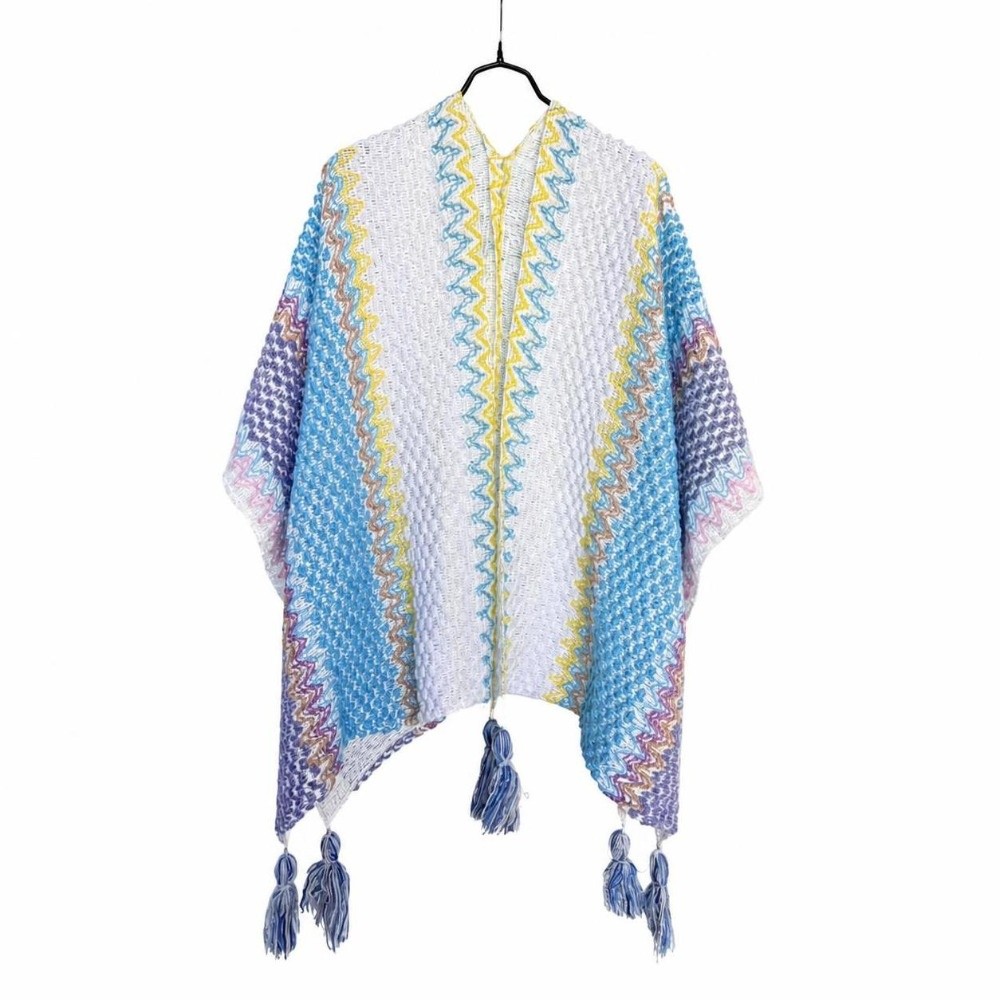 Retro Striped Pattern Knit Pon - Ethnic Fashion Wear recension och pris