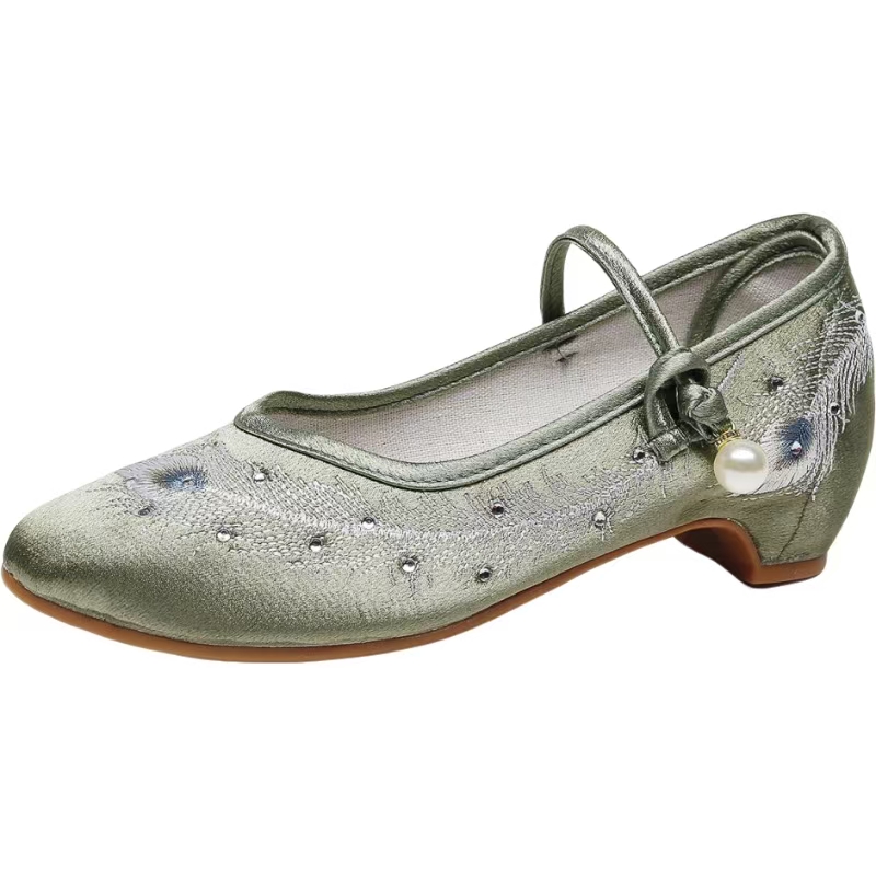 Women New Low Heel Silk Embroi - Ethnic Style recension och pris