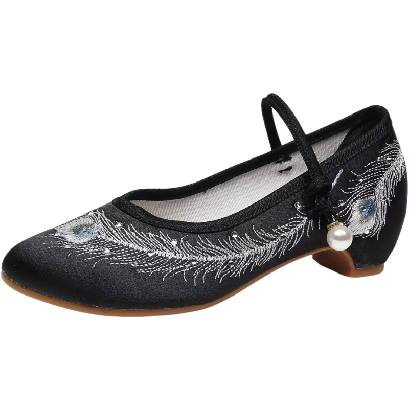 Women New Low Heel Silk Embroi - Ethnic Style recension och pris