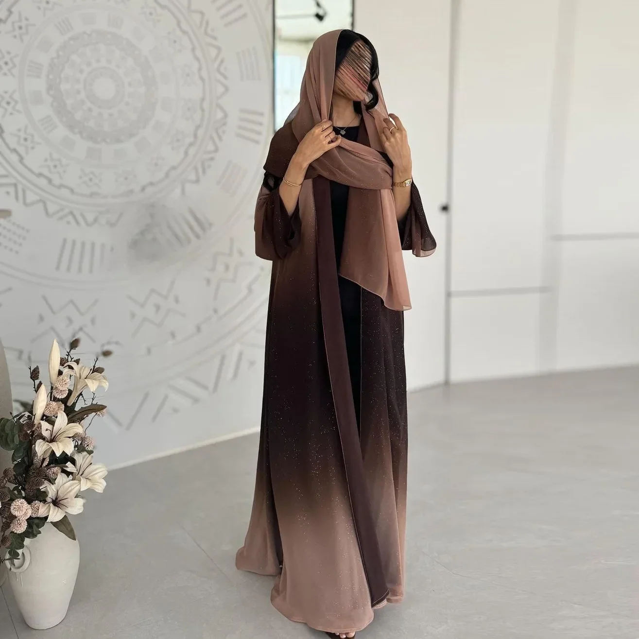 Muslim Chiffon Cardigan for Wo - Jalabiya Women Arabic recension och pris