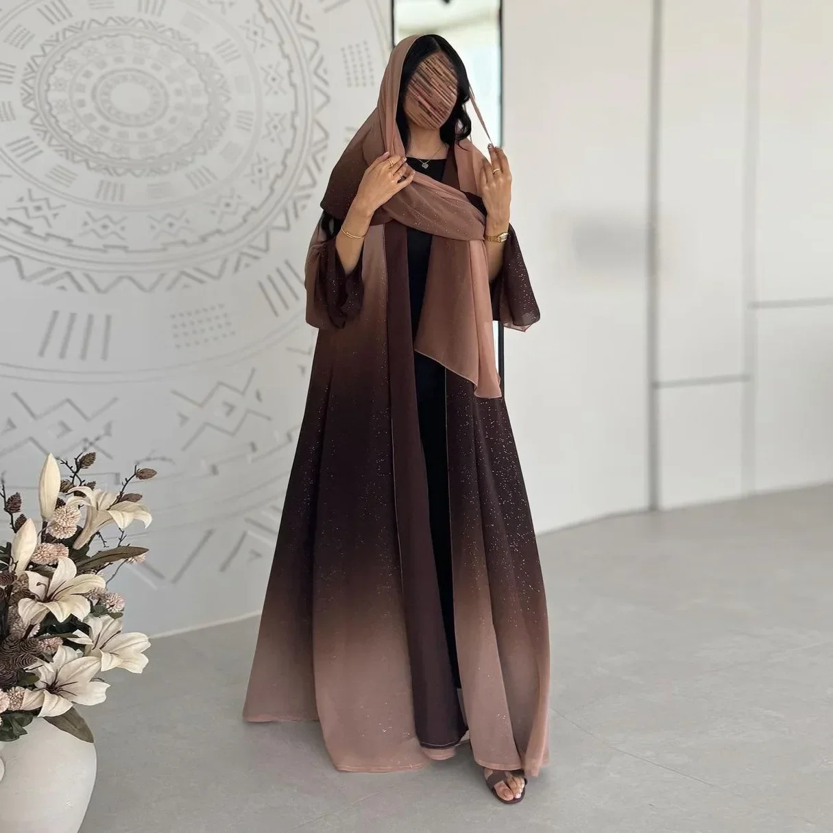 Muslim Chiffon Cardigan for Wo - Jalabiya Women Arabic recension och pris