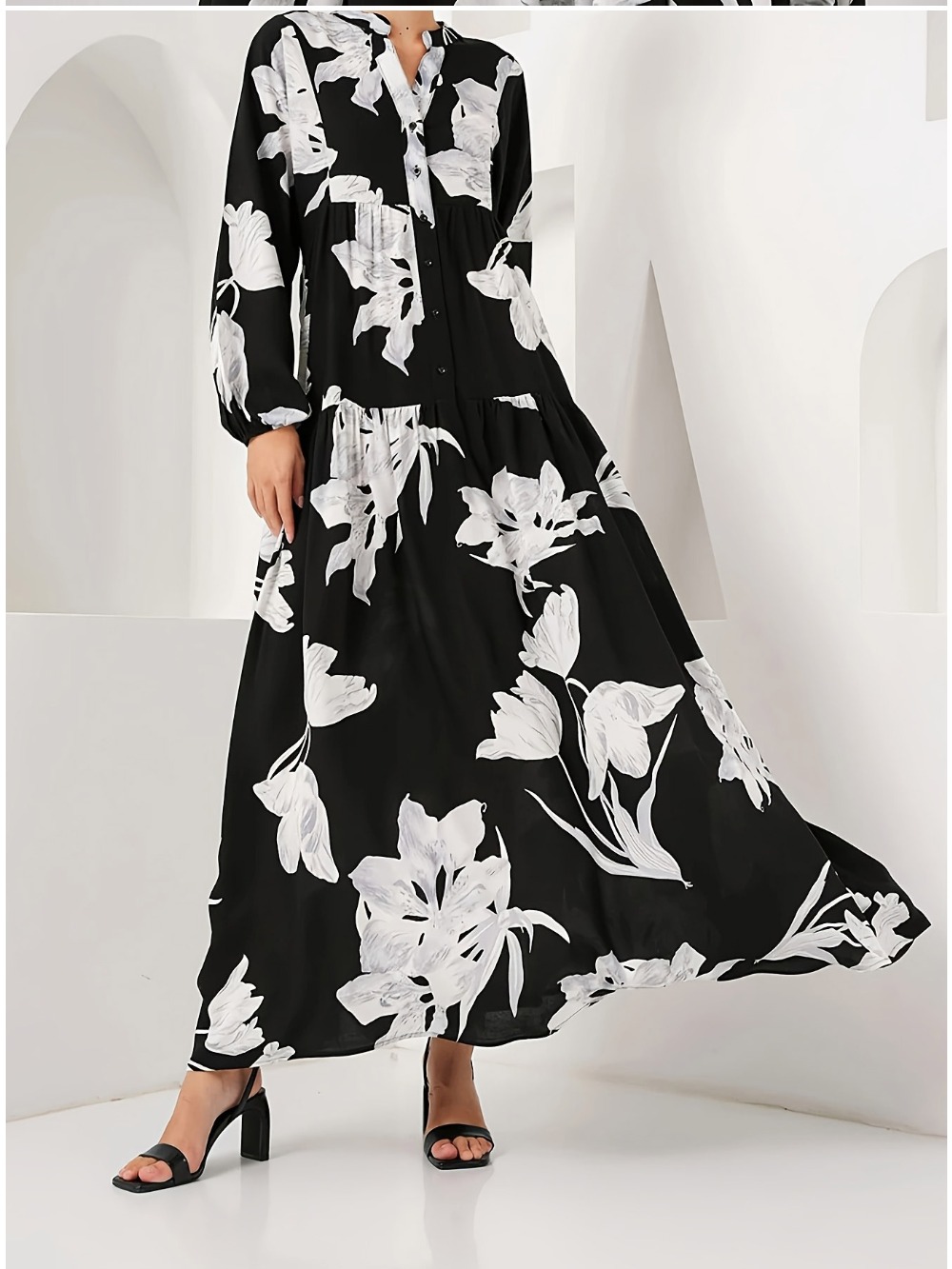 Eid Women Dress Muslim Flower  - Jalabiya Women Arabic recension och pris