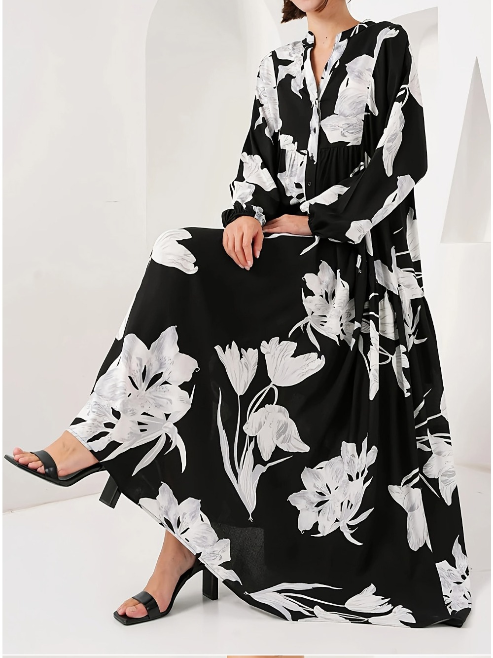 Eid Women Dress Muslim Flower  - Jalabiya Women Arabic recension och pris
