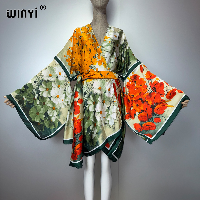 WINYI summer kimonosilk feelin - Kaftan Women Boho recension och pris