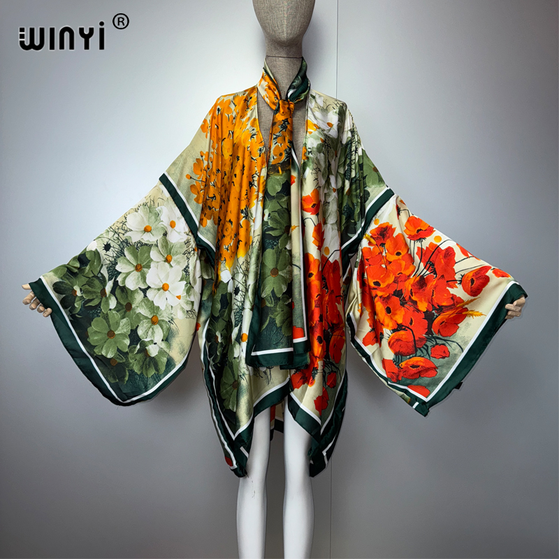 WINYI summer kimonosilk feelin - Kaftan Women Boho recension och pris