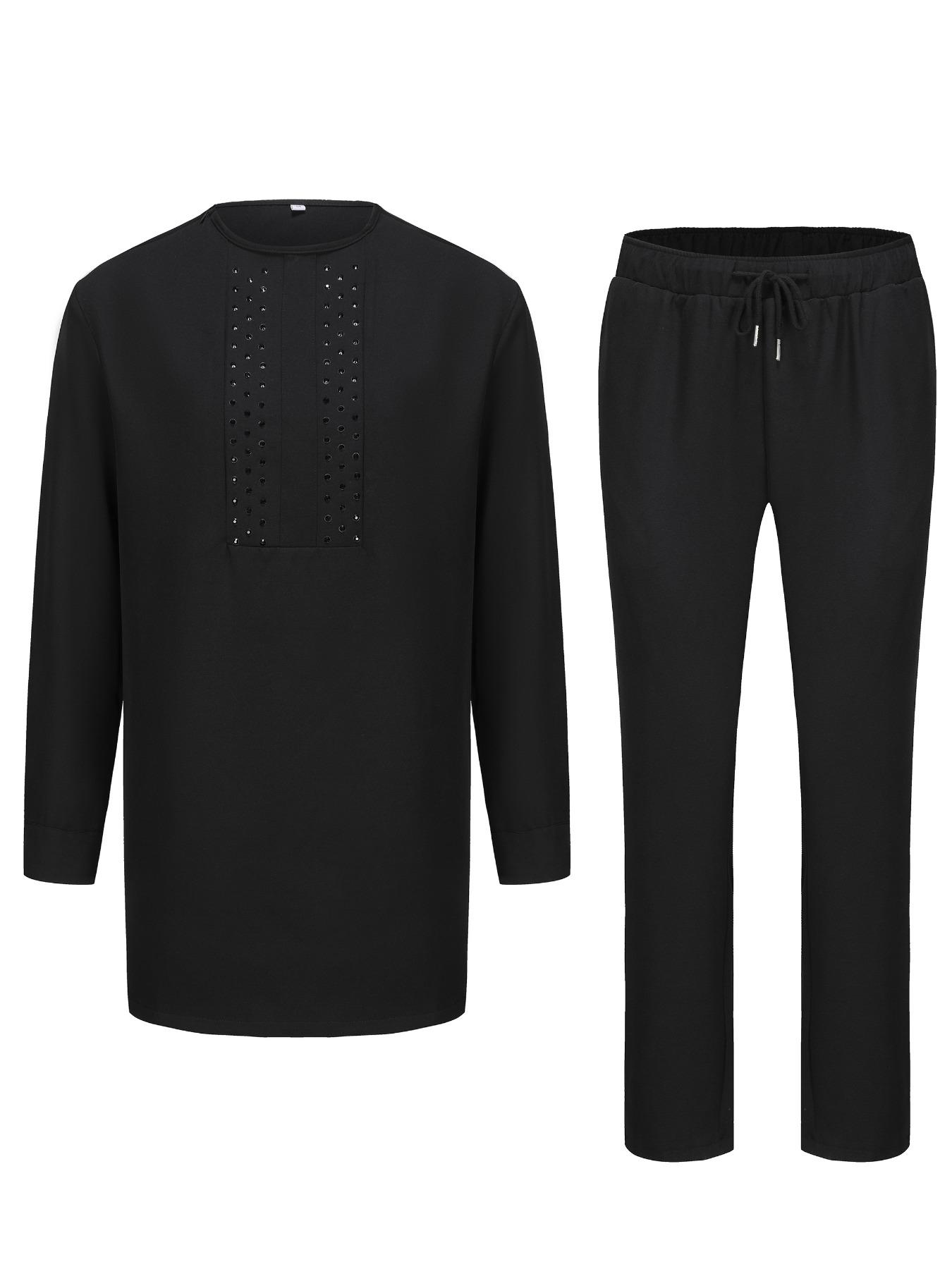 Men's Black round Neck African - Ethnic Style recension och pris