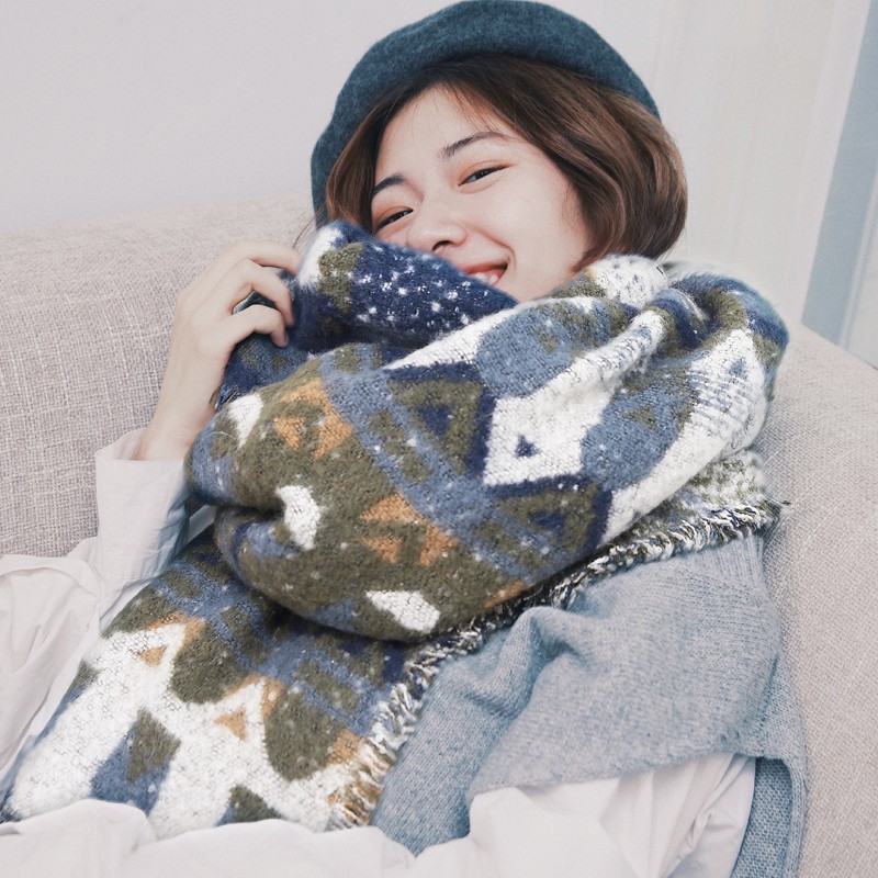 Ethnic Thick Warm Knitted Shaw - Ethnic Fashion Photography recension och pris