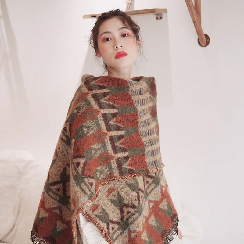 Ethnic Thick Warm Knitted Shaw - Ethnic Fashion Photography recension och pris
